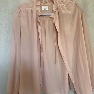 Aritzia Wilfred Soft Pink Blouse